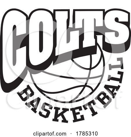Black and White COLTS BASKETBALL Sports Team Design by Johnny Sajem