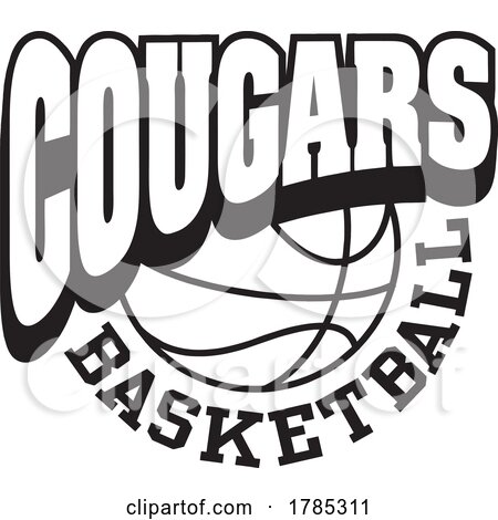 Black and White COUGARS BASKETBALL Sports Team Design by Johnny Sajem