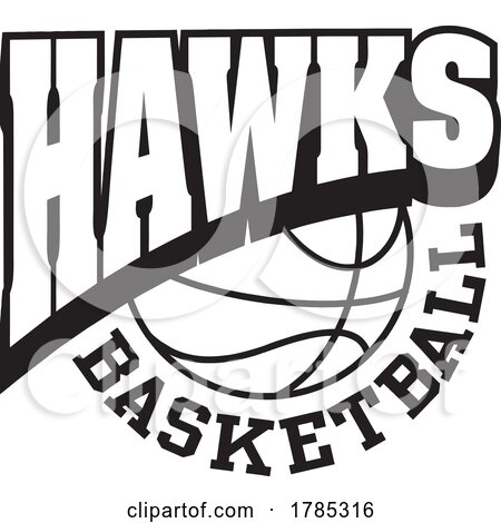Black and White HAWKS BASKETBALL Sports Team Design by Johnny Sajem