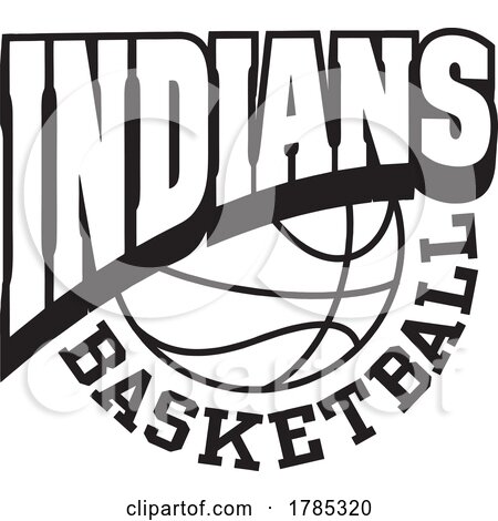 Black and White INDIANS BASKETBALL Sports Team Design by Johnny Sajem