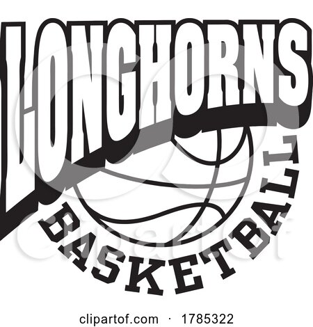 Black and White LONGHORNS BASKETBALL Sports Team Design by Johnny Sajem