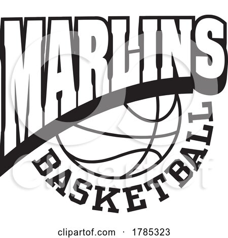 Black and White MARLINS BASKETBALL Sports Team Design by Johnny Sajem