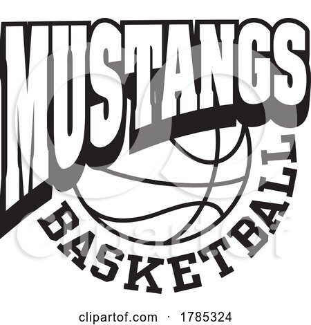 Black and White MUSTANGS BASKETBALL Sports Team Design by Johnny Sajem