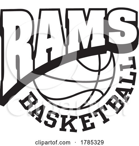 Black and White RAMS BASKETBALL Sports Team Design by Johnny Sajem