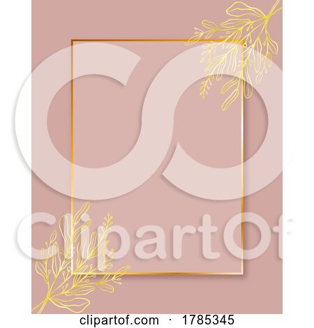 Elegant Frame Design with Glitter Gold Floral Elements by KJ Pargeter