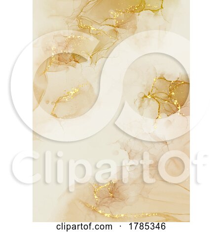 Hand Painted Alcohol Ink Background in Earth Tones with Gold by KJ Pargeter