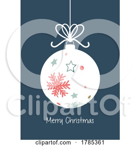 Christmas Card Design with Hanging Bauble by KJ Pargeter