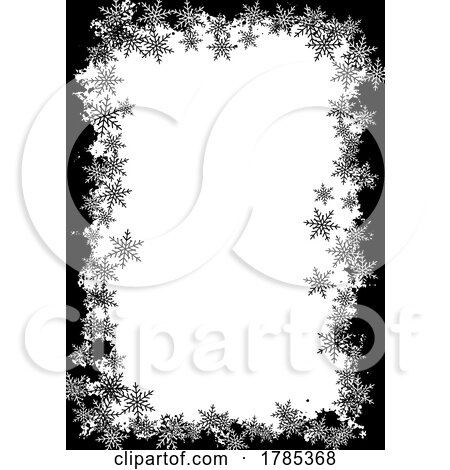 Grunge Style Christmas Snowflake Border by KJ Pargeter