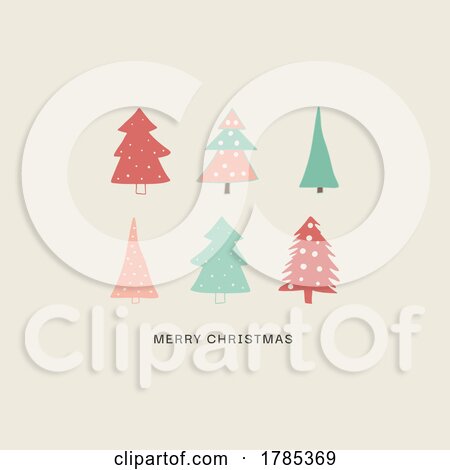 Hand Drawn Christmas Card with Cute Trees Design by KJ Pargeter