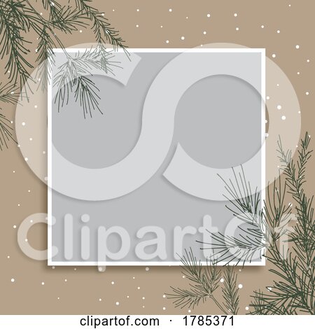 Vintage Christmas Background with Blank Frame by KJ Pargeter
