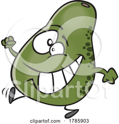 Clipart Cartoon Happy Walking Avocado by toonaday