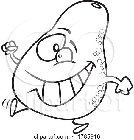 Clipart Cartoon Happy Walking Avocado by toonaday