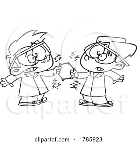 Clipart Cartoon Science Kids Studying Electricity by toonaday
