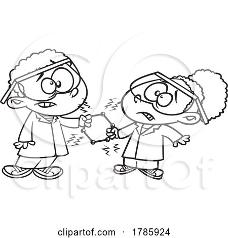 Clipart Cartoon Science Kids Studying Electricity by toonaday