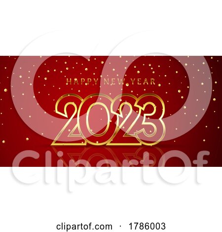Happy New Year Banner with Gold Confetti by KJ Pargeter