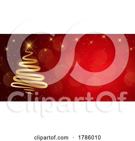 Christmas Banner with Golden Tree Design by KJ Pargeter