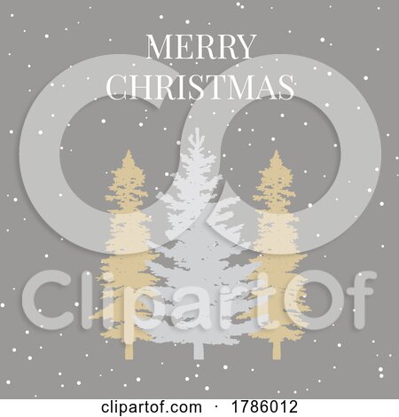 Decorative Christmas Background with Hand Drawn Trees Design by KJ Pargeter