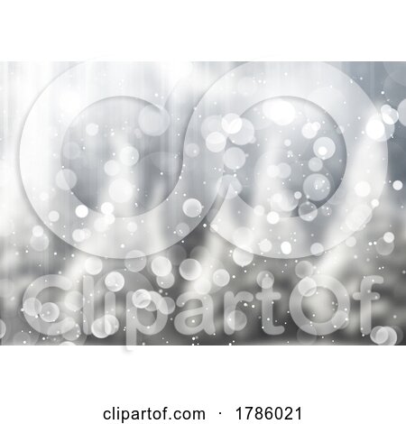 Silver Christmas Background with Bokeh Lights by KJ Pargeter