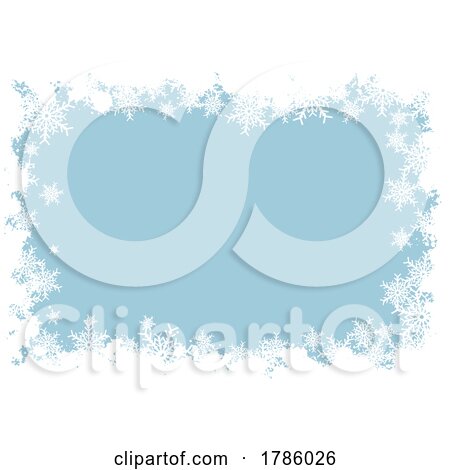 Christmas Background with a Grunge Snowflake Border by KJ Pargeter