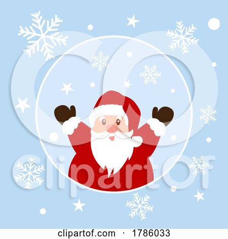 Christmas Background with Santa on Snowflake and Stars Design 2511 by KJ Pargeter
