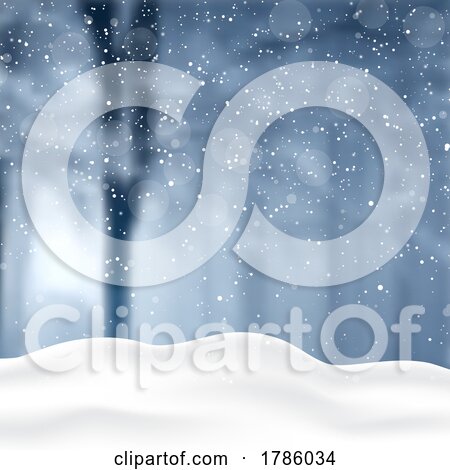 Christmas Background with Defocussed Wintry Landscape by KJ Pargeter