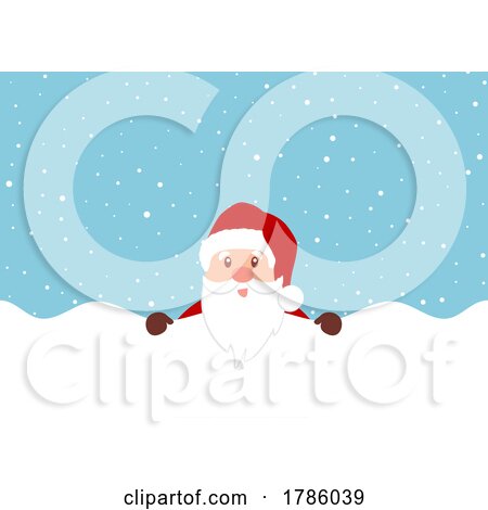 Cute Santa on Snowy Background by KJ Pargeter