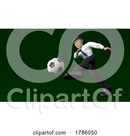 Young Business Person Playing Soccer by KJ Pargeter
