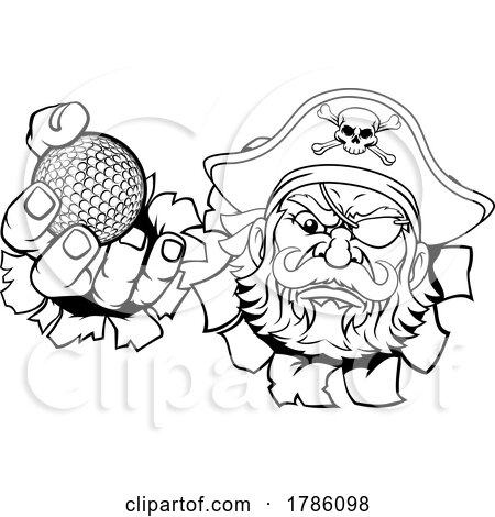 Pirate Golf Ball Sports Mascot Cartoon by AtStockIllustration