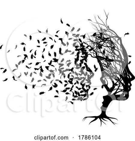 Optical Illusion Family Tree Man Woman Child Faces by AtStockIllustration