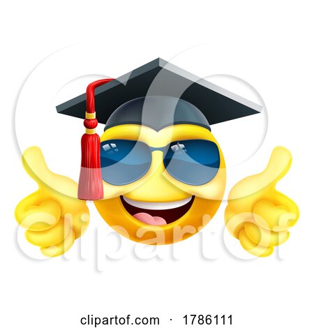 Emoji Graduate College Sunglasses Cartoon Emoticon by AtStockIllustration