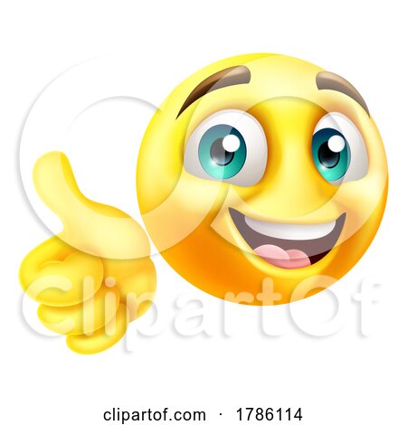 Thumbs up Emoji Emoticon Face Cartoon Icon by AtStockIllustration