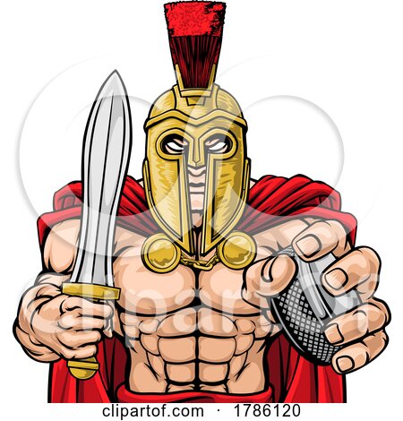 Spartan Trojan Man Ice Hockey Team Sports Mascot by AtStockIllustration