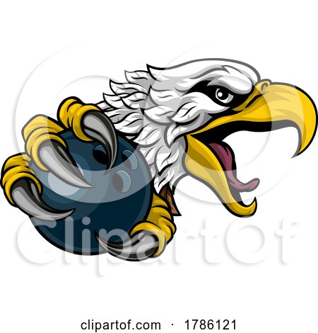 Eagle Hawk Bowling Ball Cartoon Sport Team Mascot by AtStockIllustration