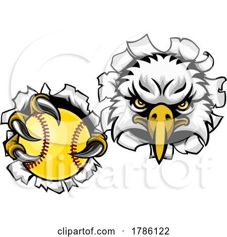 Eagle Softball Animal Sports Team Mascot by AtStockIllustration
