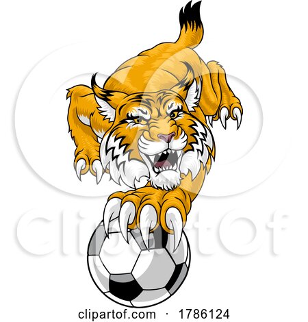Wildcat Bobcat Soccer Football Animal Team Mascot by AtStockIllustration