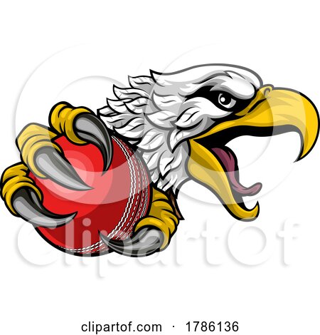 Eagle Hawk Cricket Ball Cartoon Sports Team Mascot by AtStockIllustration