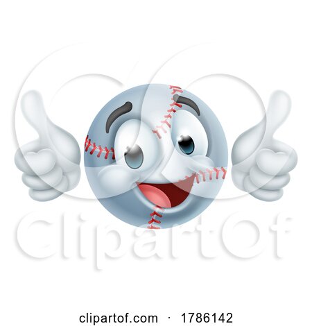Baseball Ball Emoticon Face Emoji Cartoon Icon by AtStockIllustration