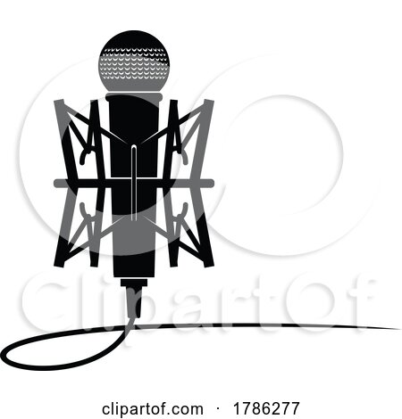 Black and White Radio Station Microphone by Vector Tradition SM