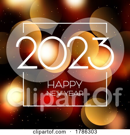 Happy New Year Background with Bokeh Lights Design by KJ Pargeter