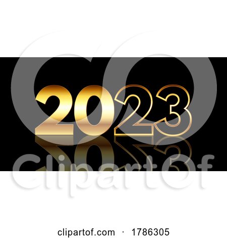 Happy New Year Banner Design in Gold and Black by KJ Pargeter