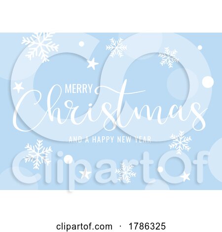 Christmas Background with Decorative Text and Snowflakes and Stars Design by KJ Pargeter