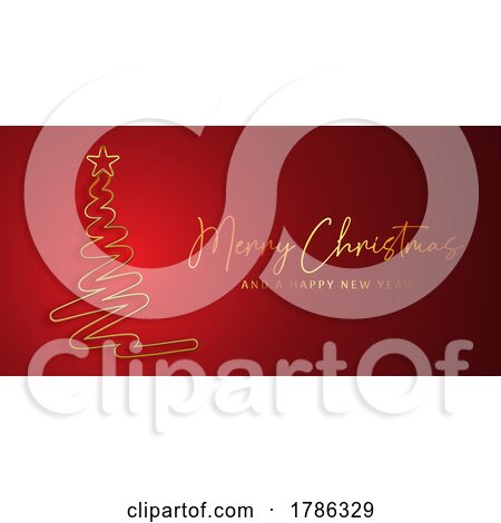 Elegant Red and Gold Christmas Tree Banner Design by KJ Pargeter