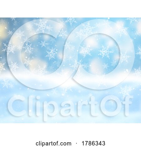Christmas Background with Falling Snowflakes by KJ Pargeter