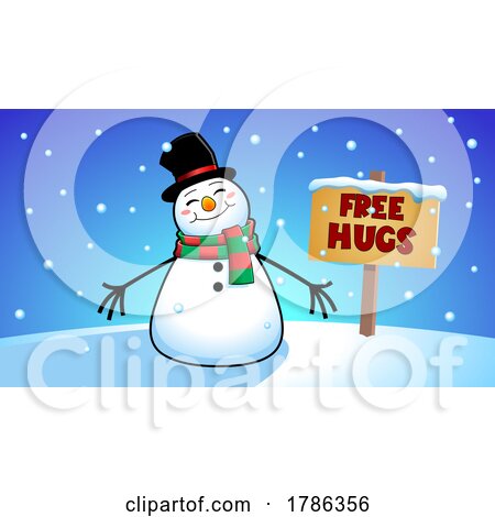 Cartoon Snowman with Open Arms by Hit Toon