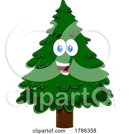 Cartoon Evergreen or Christmas Tree Mascot by Hit Toon