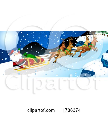 Cartoon Christmas Santa Claus and Reindeer by Hit Toon