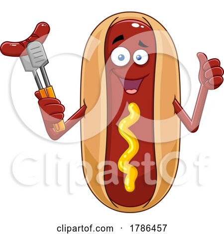 Cartoon Hot Dog Mascot Giving a Thumb up by Hit Toon
