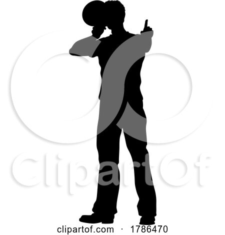 Protest Rally March Megaphone Silhouette Person by AtStockIllustration