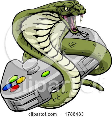 Cobra Snake Gamer Video Game Animal Team Mascot by AtStockIllustration