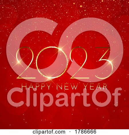 Sparkling Happy New Year Background with Gold Numbers by KJ Pargeter